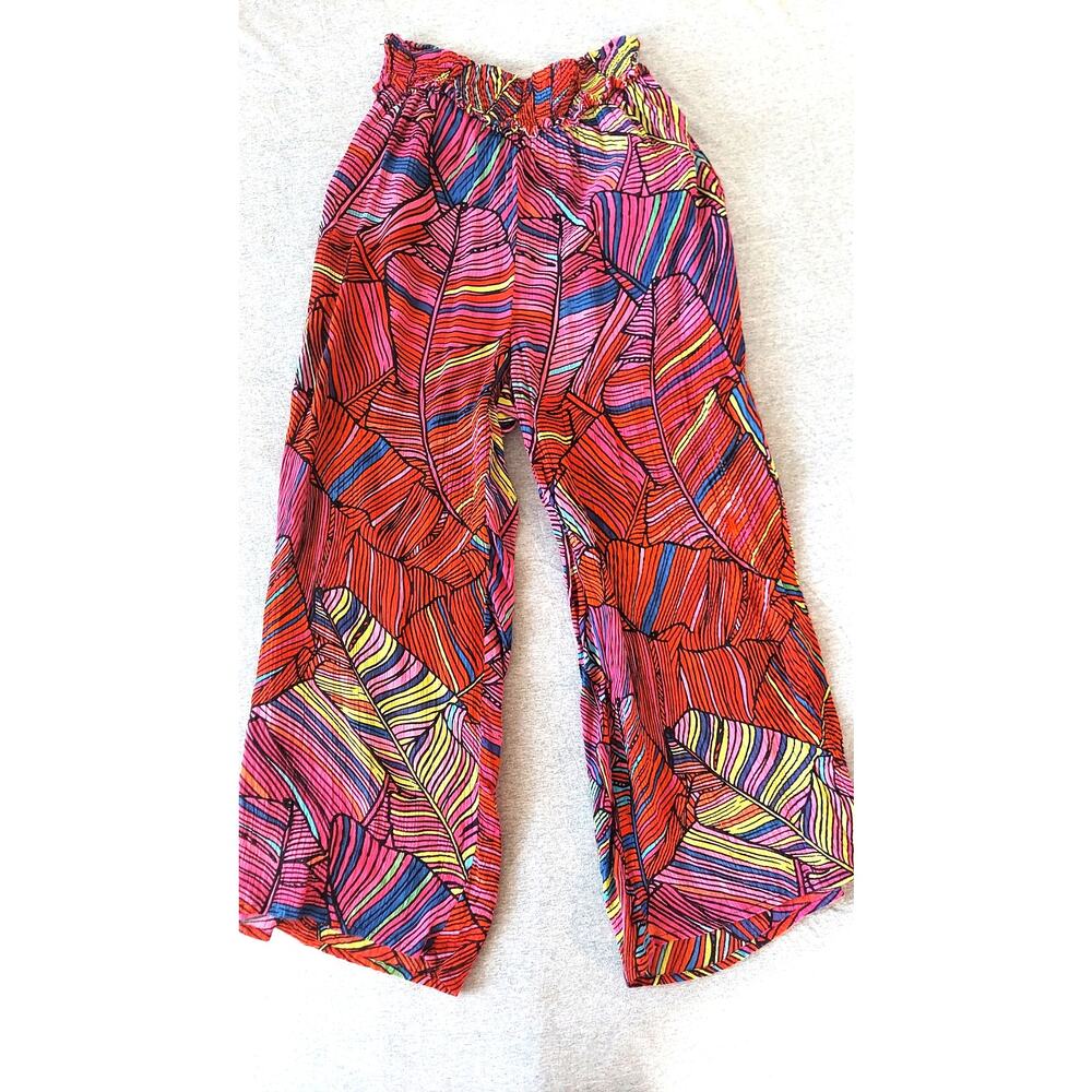 Chelsea & Theodore Women Flowy Wide Leg Boho Artsy Retro Pants Sz M